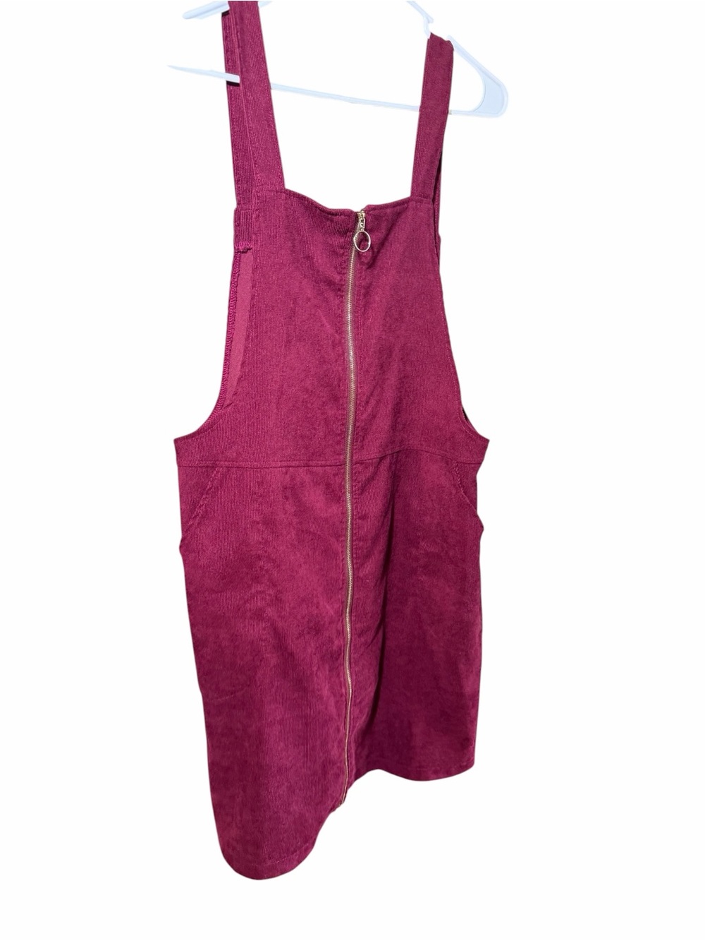 Fuchsia Zip-Front Pinafore Dress